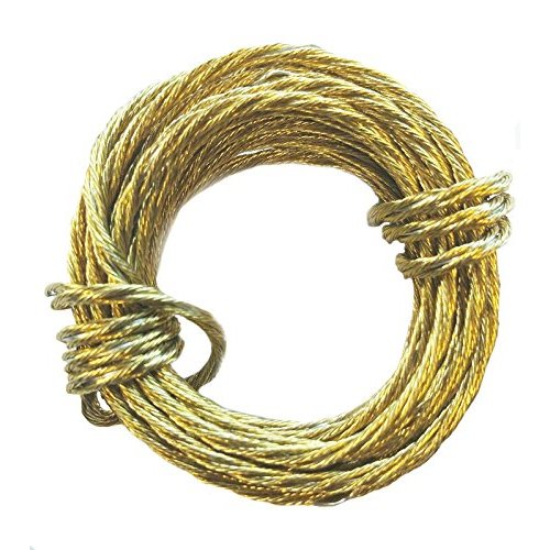 Bulk Hardware BH04071 Brass Number 3 Picture Wire 3M (9ft 7 inch) 50kg (110lb) Break Weight Pack of 1
